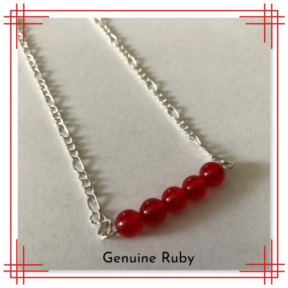 Genuine Ruby gemstone necklace - Picture 1 of 2